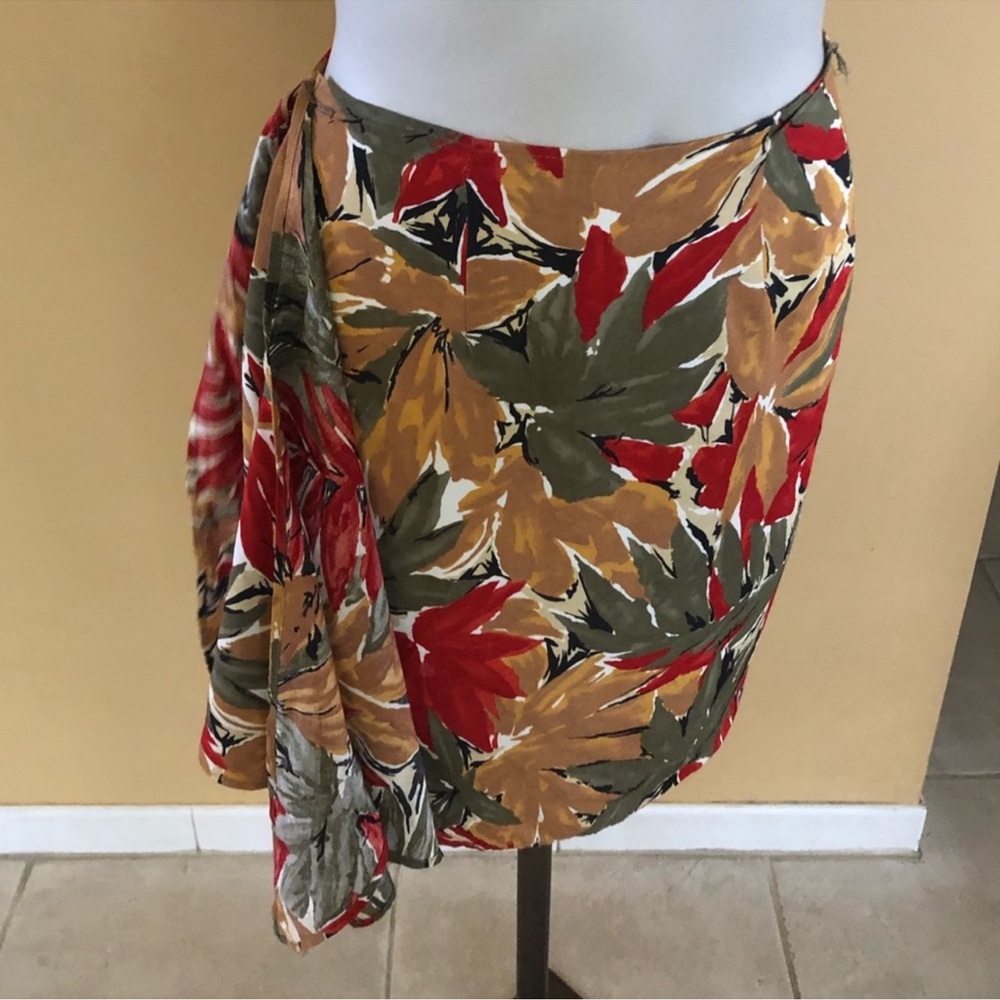 Vintage Tropical Floral Wrap Skirt by Rumours - Size M - Picture 5 of 12
